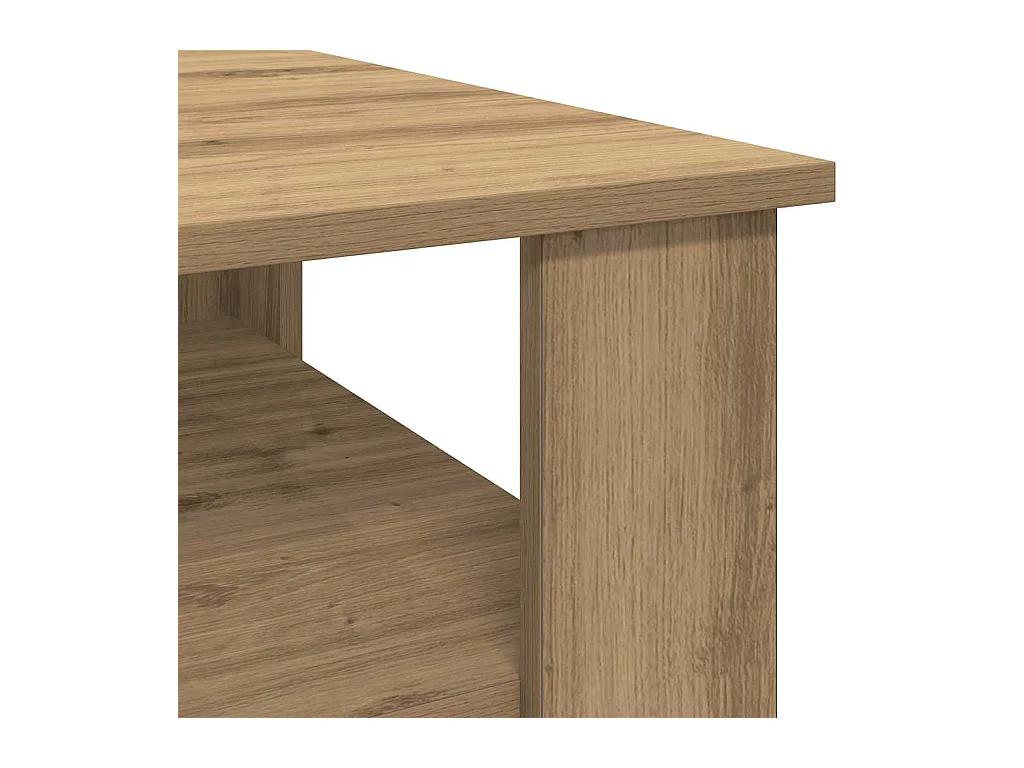 Table basse chêne artisanal 60x60x42cm bois d'ingénierie