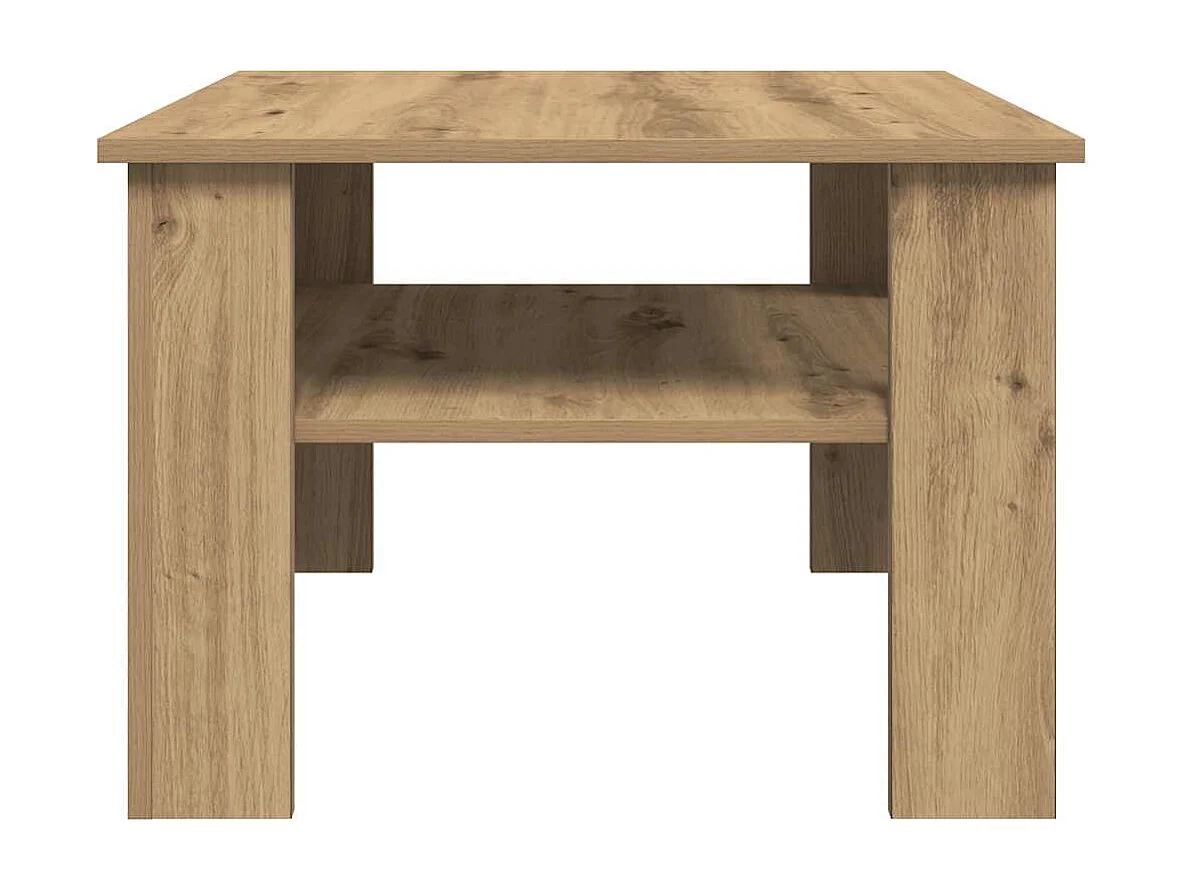 Table basse chêne artisanal 60x60x42cm bois d'ingénierie