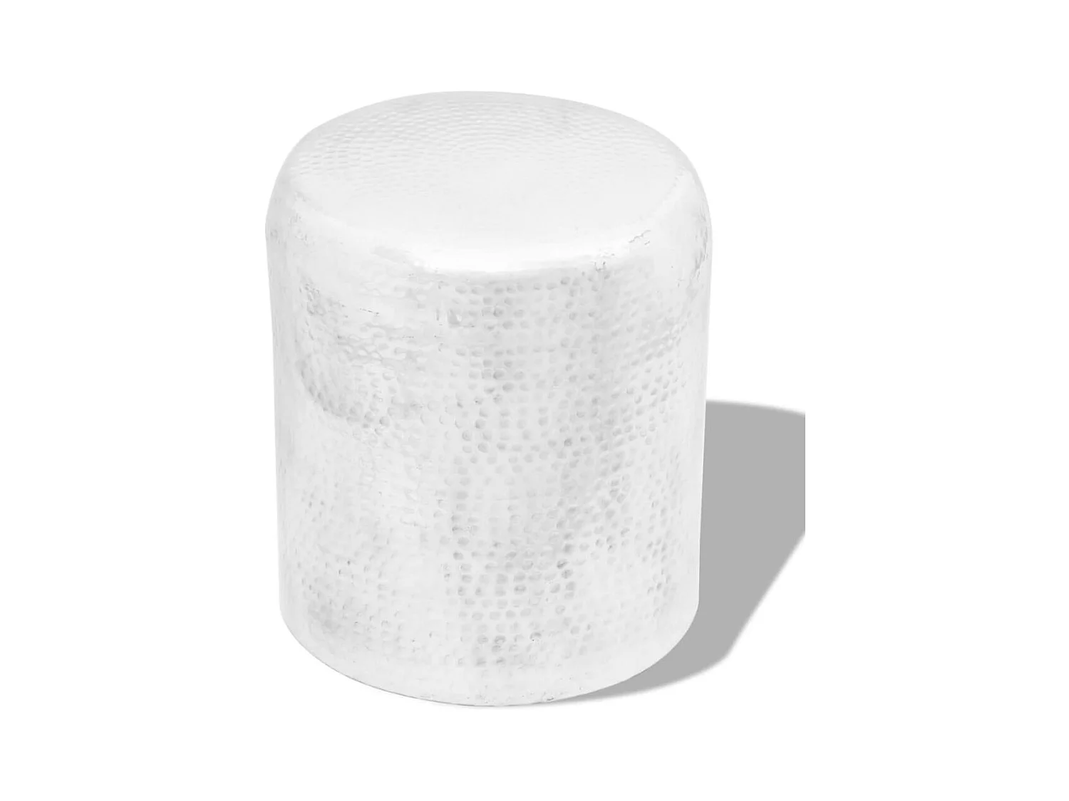 Table basse/tabouret martelé en aluminium Argenté