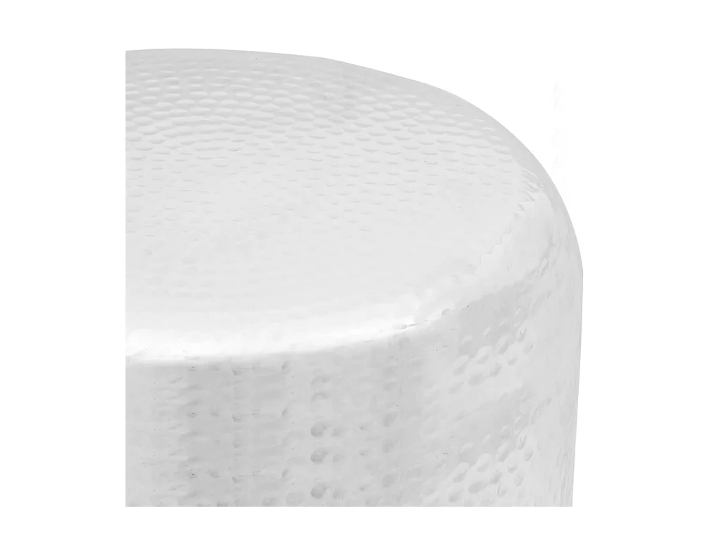 Table basse/tabouret martelé en aluminium Argenté