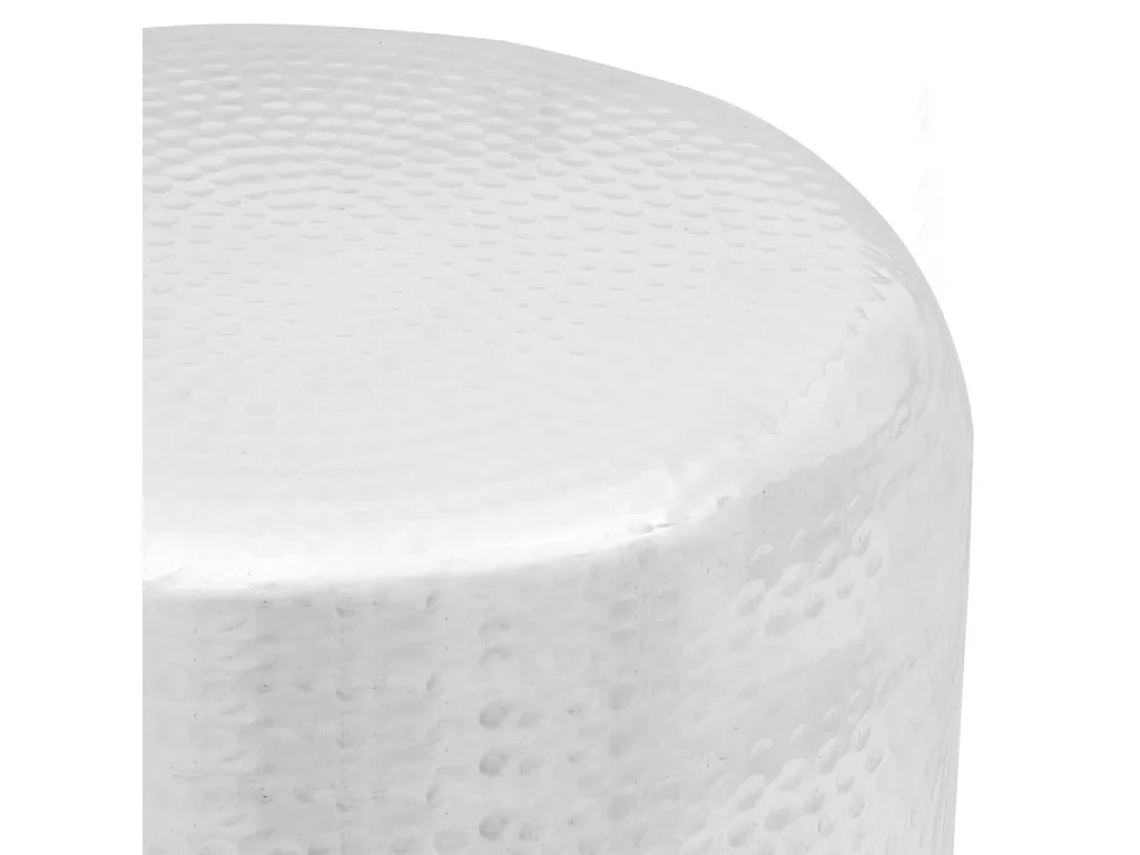 Table basse/tabouret martelé en aluminium Argenté