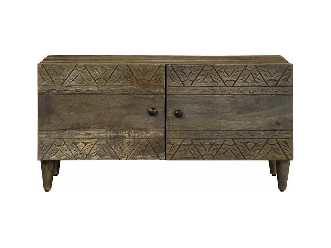 Mesa centro cinzento claro 80x50x40 cm madeira mangueira maciça