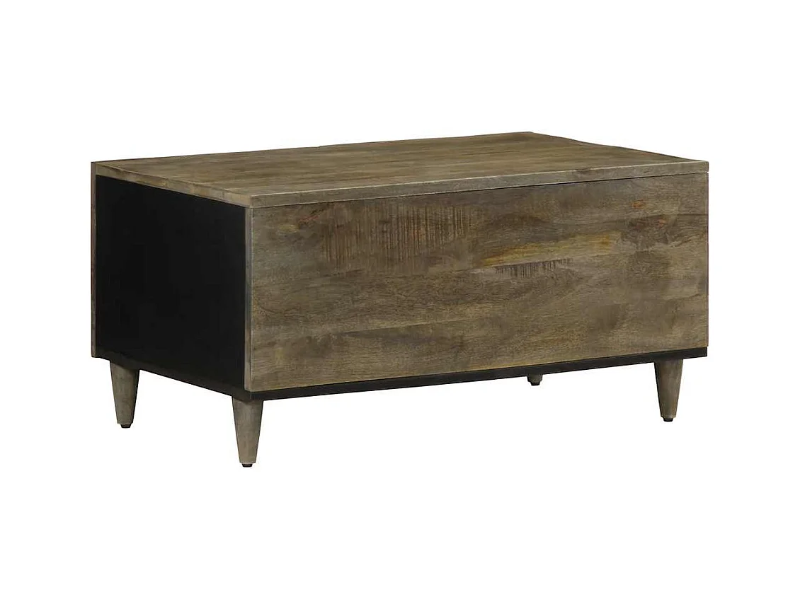 Mesa centro cinzento claro 80x50x40 cm madeira mangueira maciça