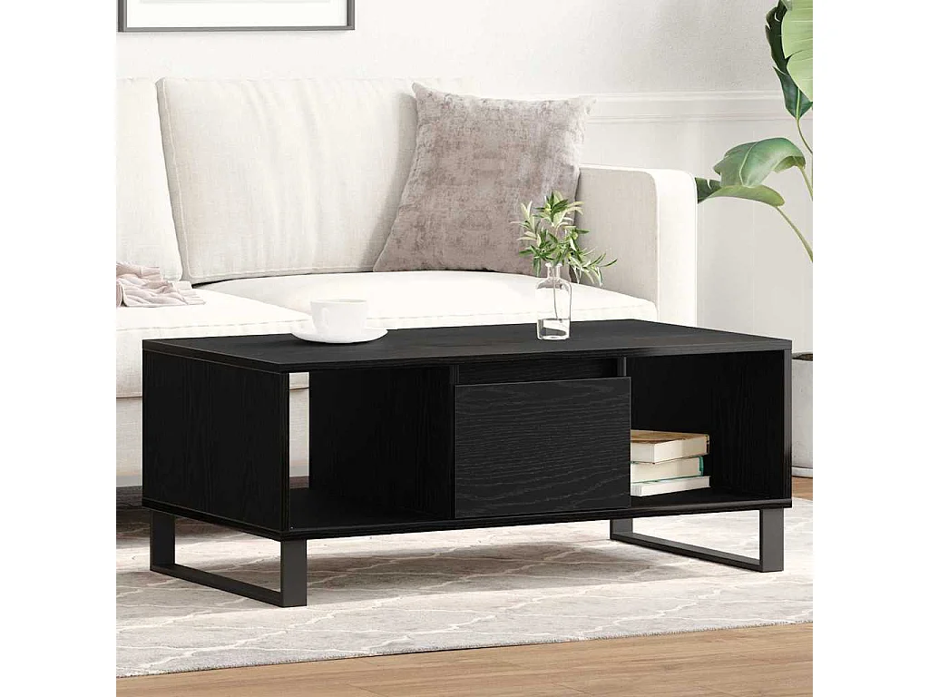 Table Basse Chêne noir 90 x 50 x 36.5 cm Bois d'ingénierie