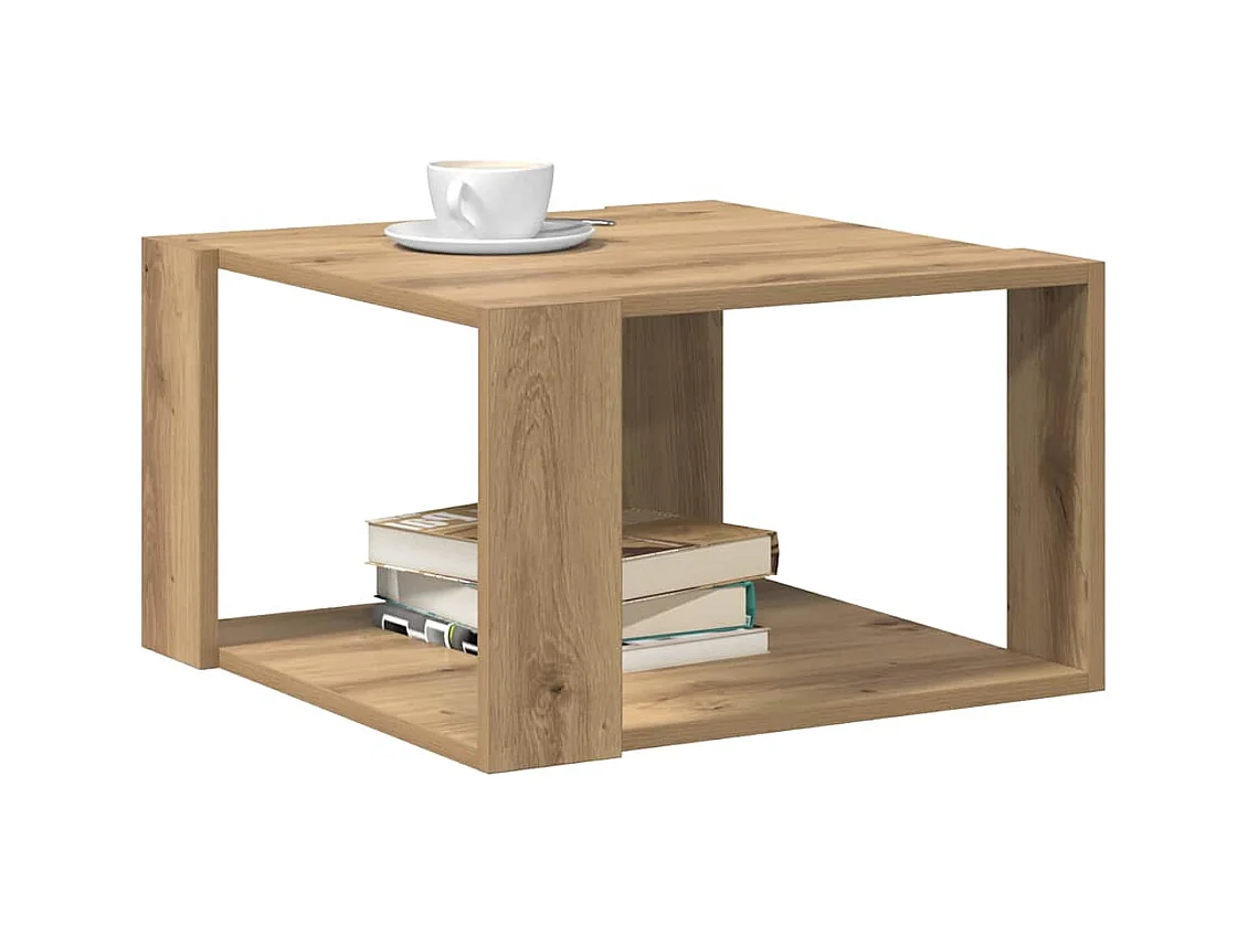 Table basse chêne artisanal 51.5 x 51.5 x 30 cm