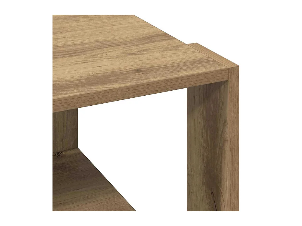 Table basse chêne artisanal 51.5 x 51.5 x 30 cm
