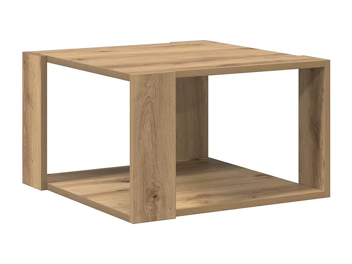 Table basse chêne artisanal 51.5 x 51.5 x 30 cm