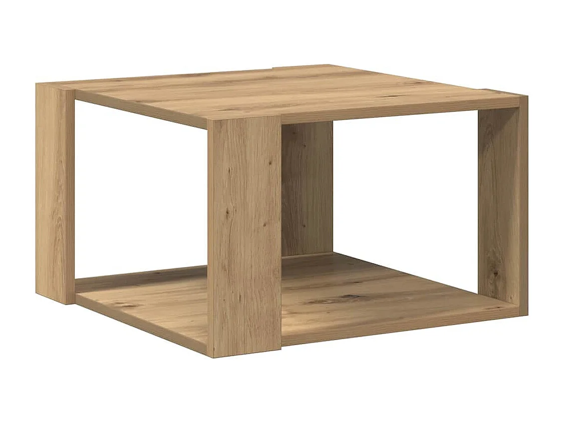 Table basse chêne artisanal 51.5 x 51.5 x 30 cm