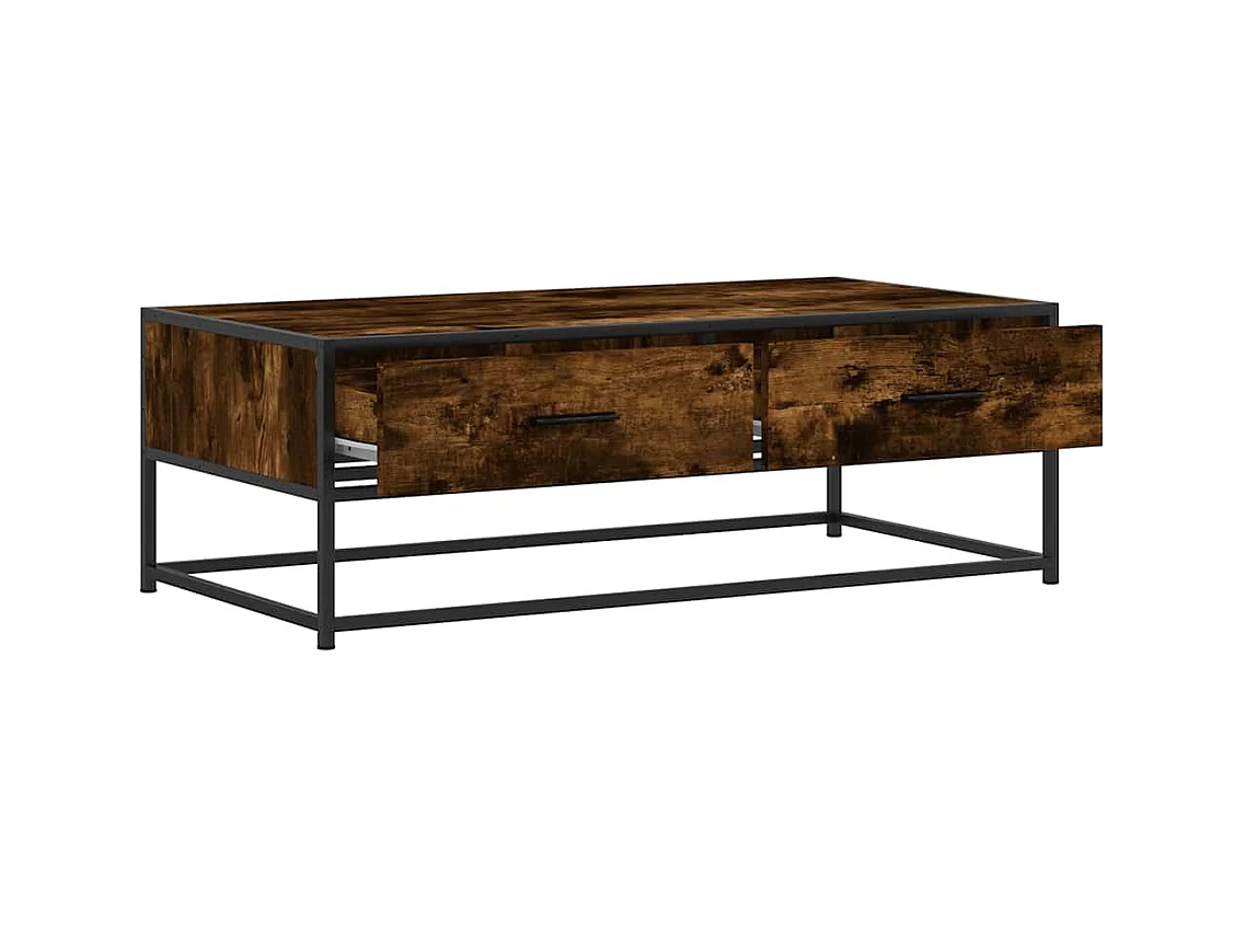 Mesa de centro 100x50x35cm deriv. madeira/metal carvalho fumado