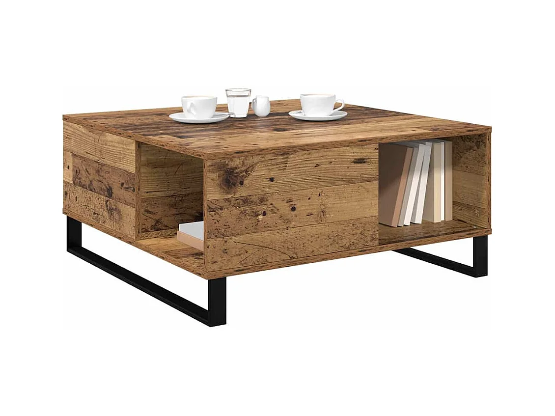 Table basse Bois ancien 80 x 80 x 36,5 cm Bois d'ingénierie