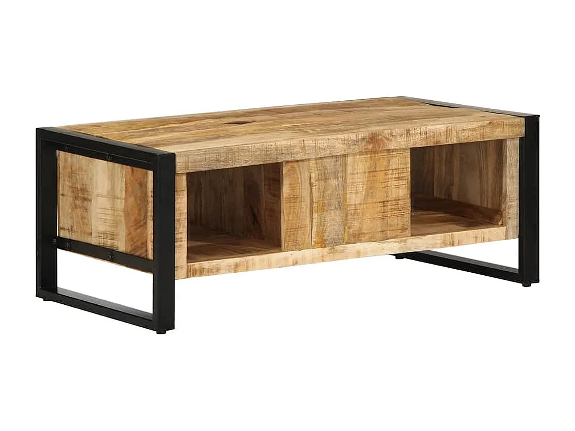 Mesa de centro de madera maciza de mango rugosa 90x50x36 cm