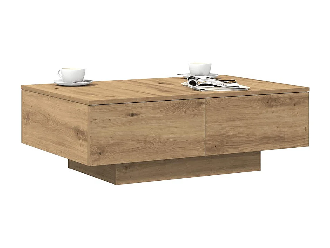 Mesa de centro 90x60x31 cm deriv. madeira carvalho artisiano