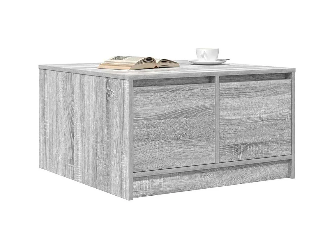 Mesa de centro con cajones Sonoma gris 70,5x70x40 cm