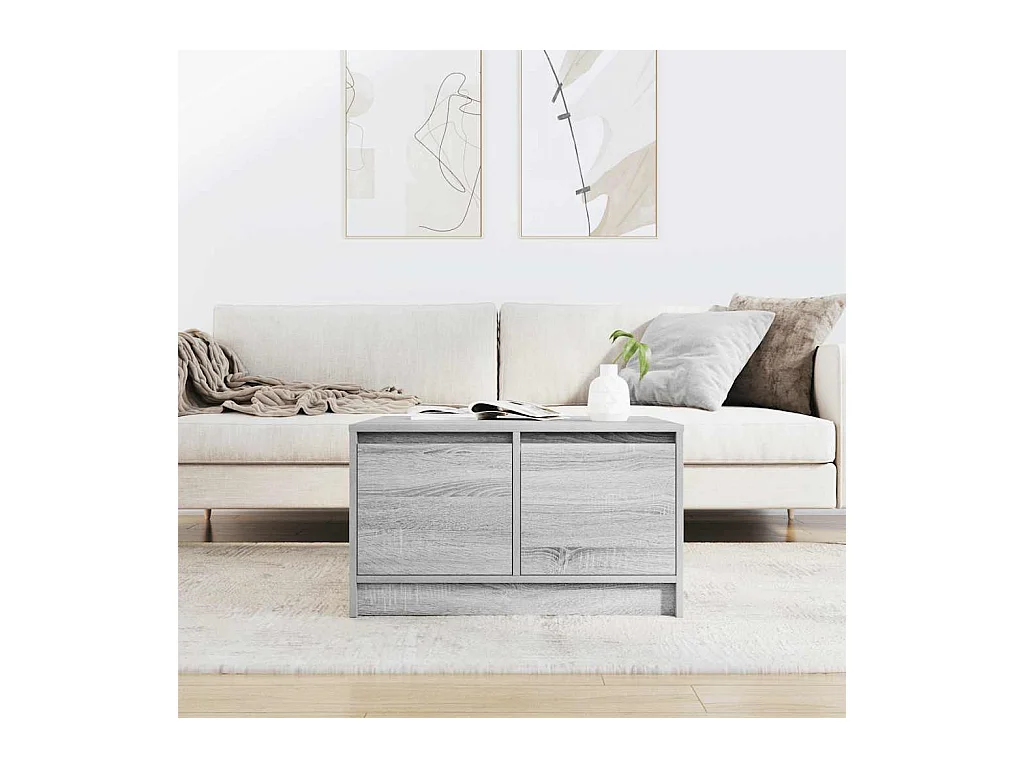 Mesa de centro com gavetas 70,5x70x40 cm sonoma cinzento