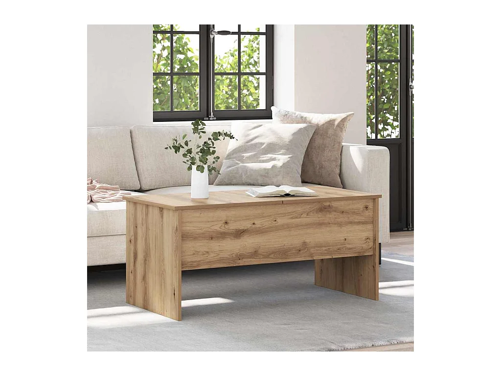 Table basse chêne artisanal 102 x 50,5 x 46,5 cm