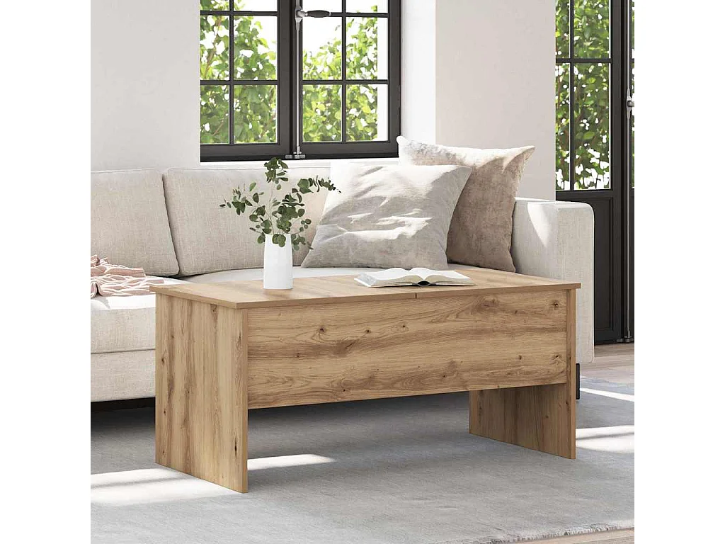 Salontafel artisanaal eikenkleurig 102 x 50,5 x 46,5 cm