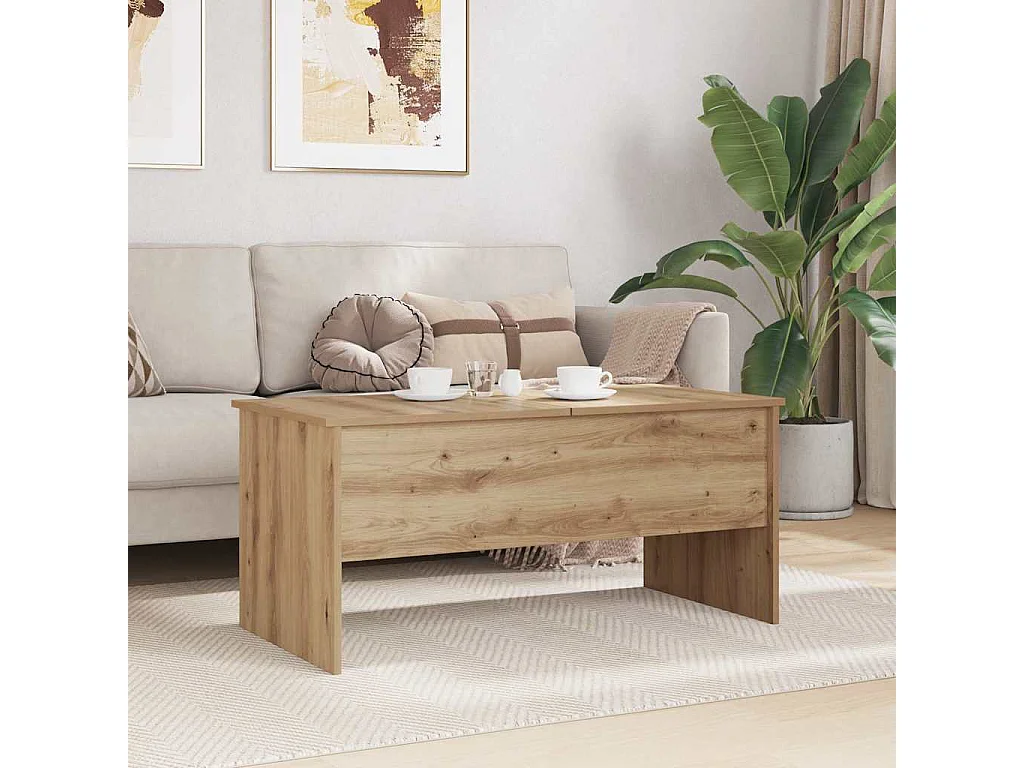 Salontafel artisanaal eikenkleurig 102 x 50,5 x 46,5 cm