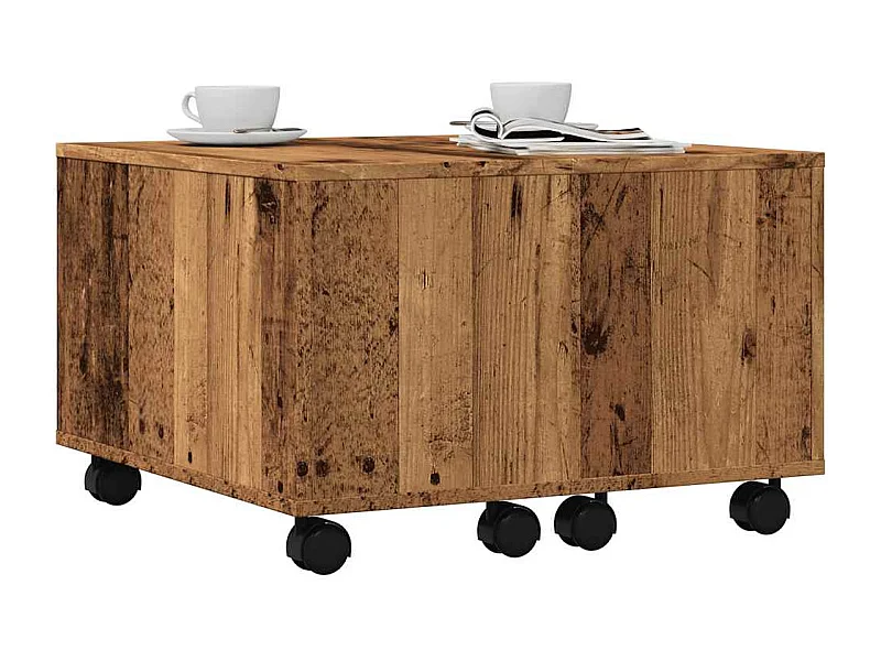 Mesa de centro madera de ingeniería envejecida 60x60x38 cm