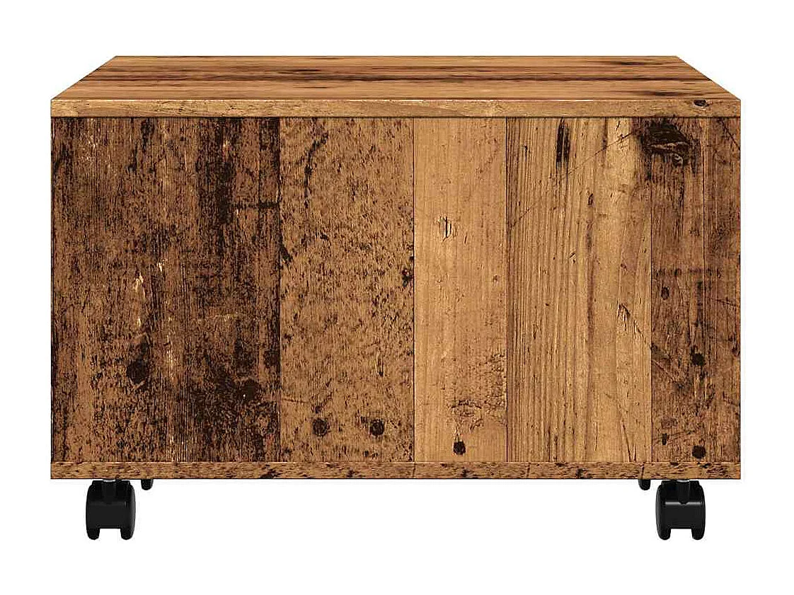 Mesa de centro madera de ingeniería envejecida 60x60x38 cm