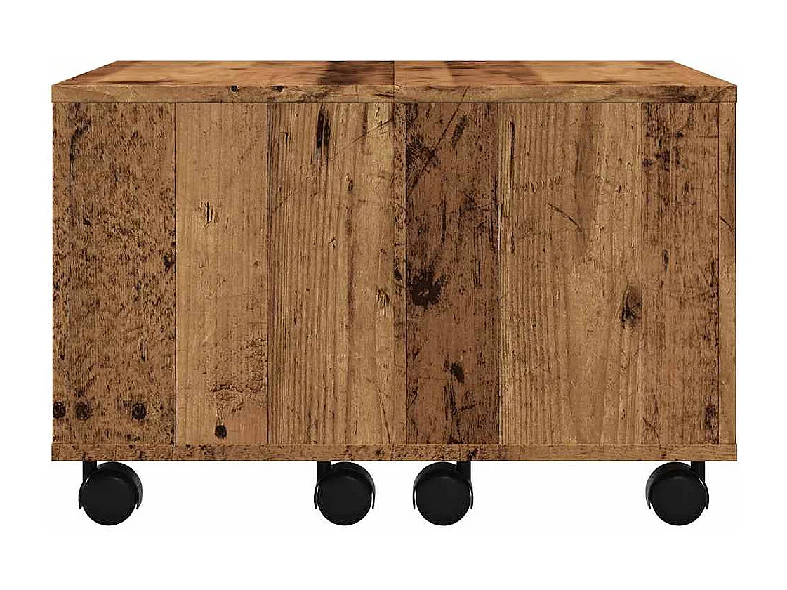 Salontafel 60x60x38 cm bewerkt hout oud houtkleurig