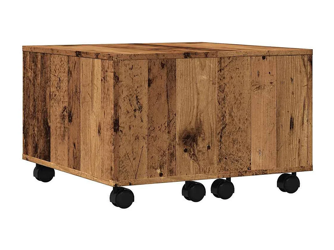 Salontafel 60x60x38 cm bewerkt hout oud houtkleurig