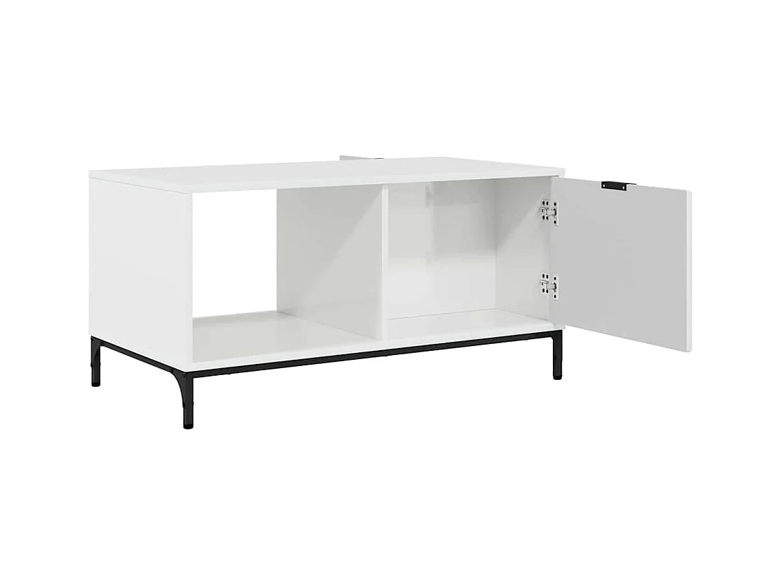 Table basse Blanc brillant 90 x 49 x 46 cm Bois d'ingénierie