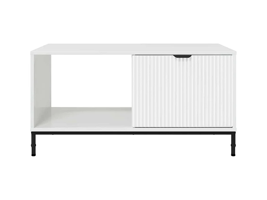 Table basse Blanc brillant 90 x 49 x 46 cm Bois d'ingénierie