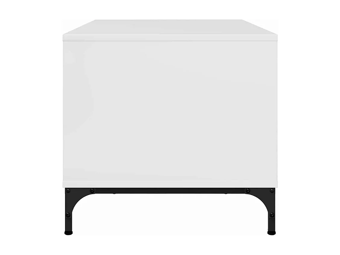 Table basse Blanc brillant 90 x 49 x 46 cm Bois d'ingénierie