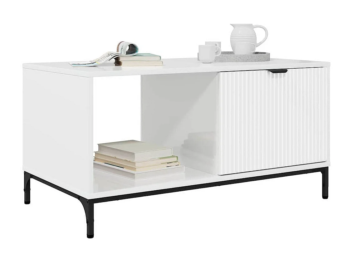 Mesa de centro Branco brilhante 90 x 49 x 46 cm