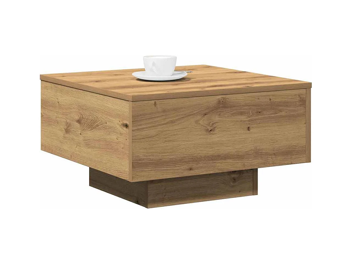 Table basse chêne artisanal 55 x 55 x 31 cm Bois d'ingénierie