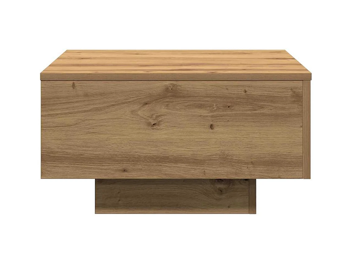 Salontafel artisanaal eikenkleurig 55 x 55 x 31 cm Bewerkt hout