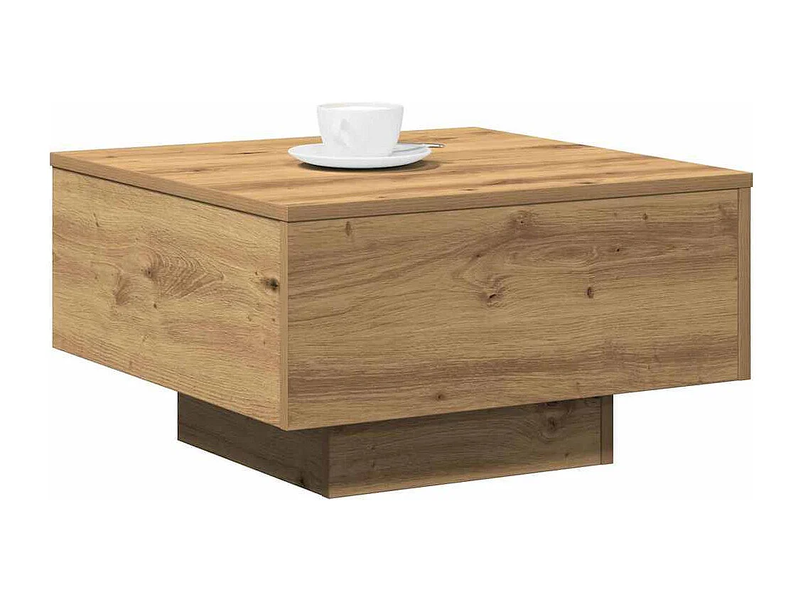 Table basse chêne artisanal 55 x 55 x 31 cm Bois d'ingénierie