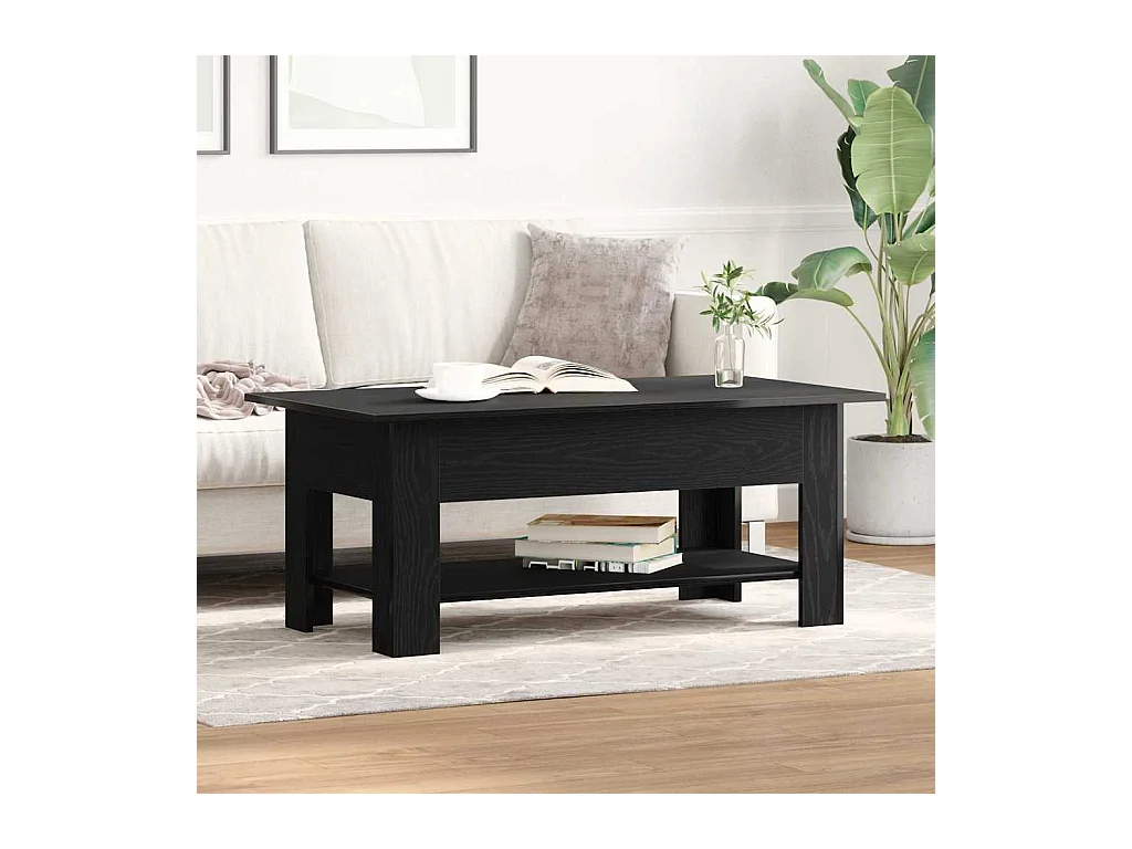Mesa de Café Roble negro 102 x 55 x 42 cm Madera contrachapada