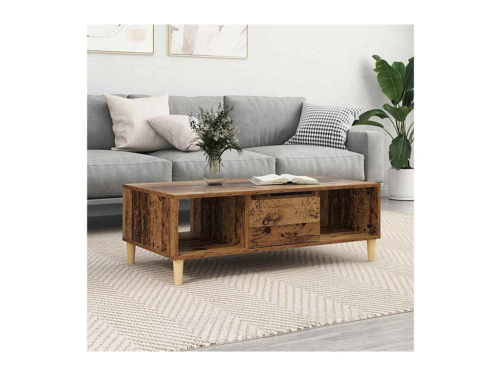 Table basse Bois ancien 103,5 x 60 x 35 cm Bois d'ingénierie