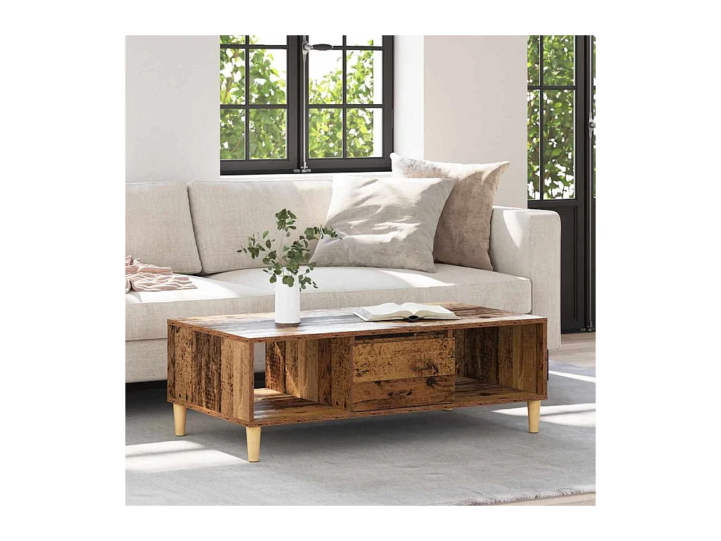 Table basse Bois ancien 103,5 x 60 x 35 cm Bois d'ingénierie