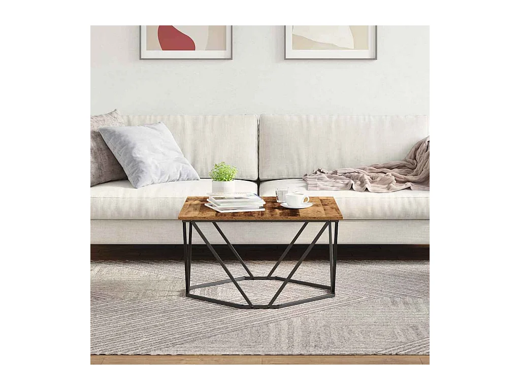 Table basse Bois ancien 80 x 80 x 45 cm