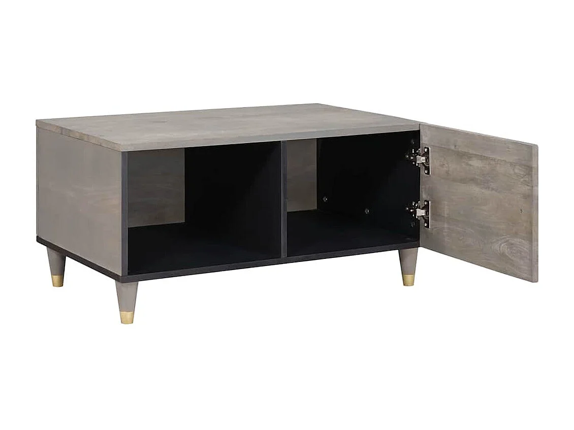 Table basse Gris 80 x 50 x 40 cm bois de manguier massif