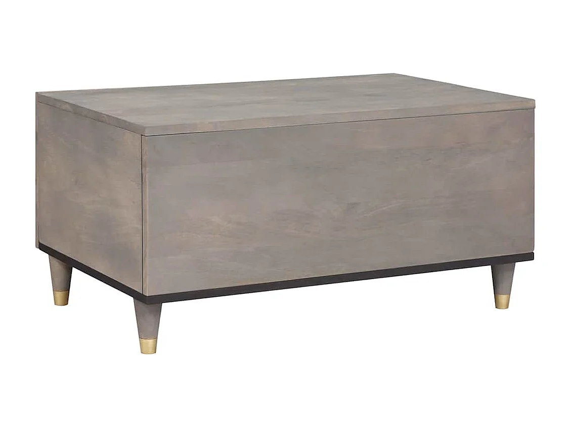 Table basse Gris 80 x 50 x 40 cm bois de manguier massif