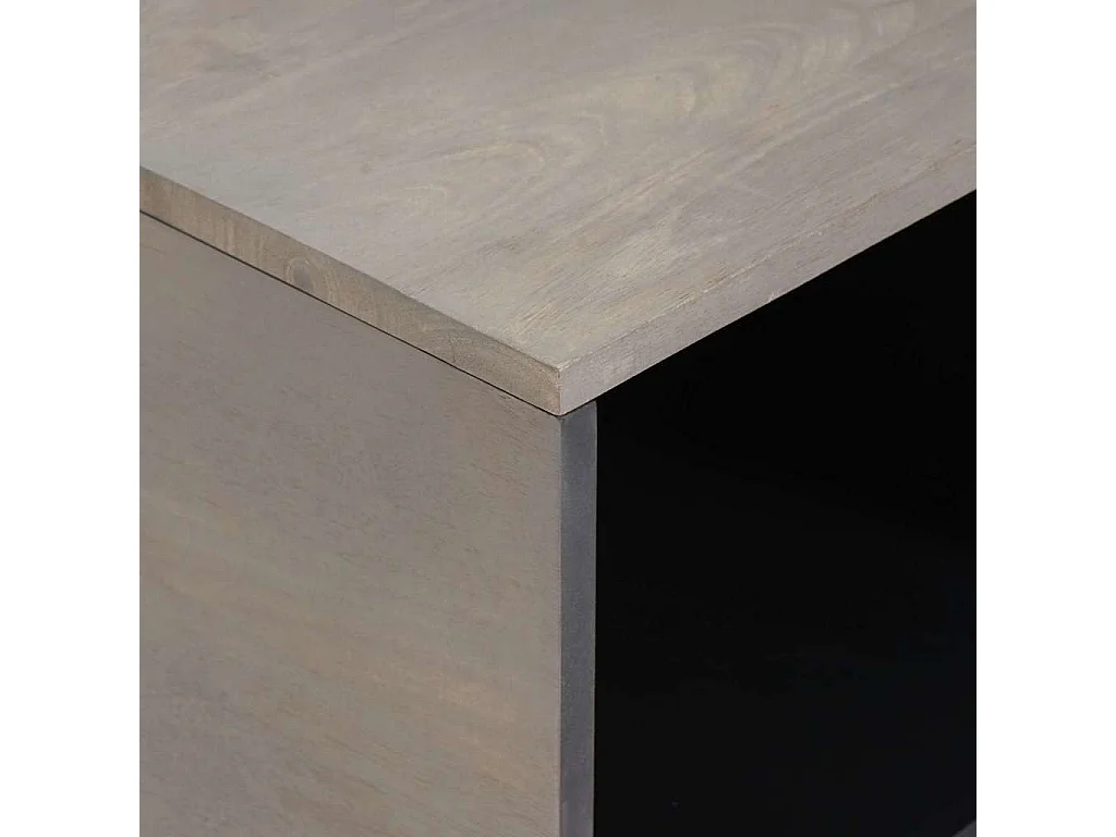 Table basse Gris 80 x 50 x 40 cm bois de manguier massif
