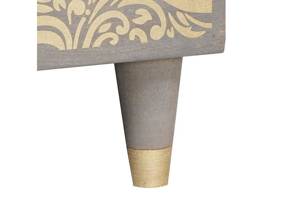 Table basse Gris 80 x 50 x 40 cm bois de manguier massif