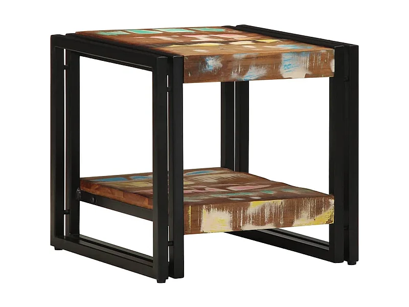 Table basse 40 x 40 x 38 cm bois de récupération massif