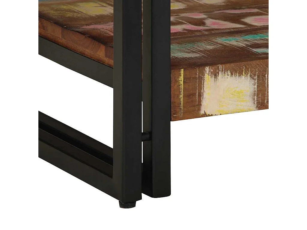 Table basse 40 x 40 x 38 cm bois de récupération massif