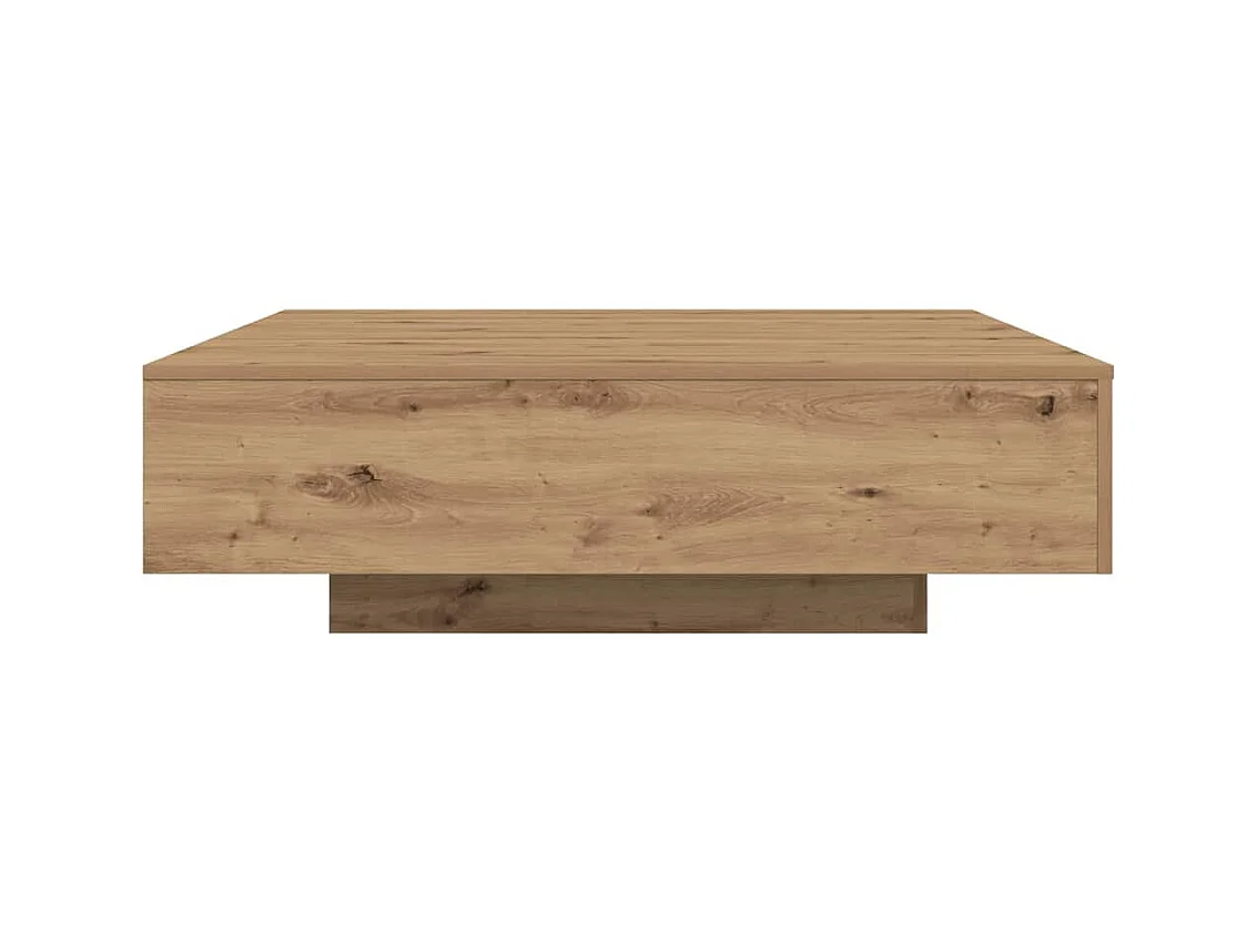 Table Basse chêne artisanal 100 x 100 x 31 cm Bois d'ingénierie