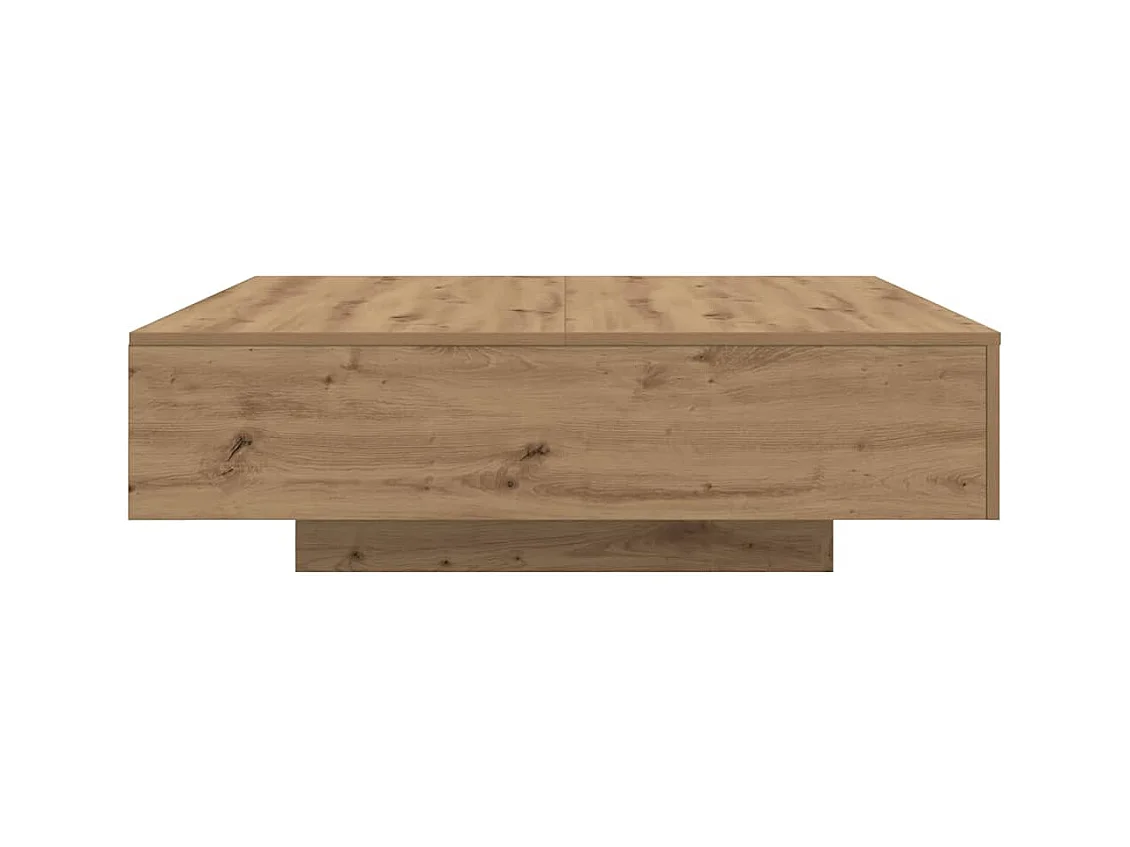 Table Basse chêne artisanal 100 x 100 x 31 cm Bois d'ingénierie