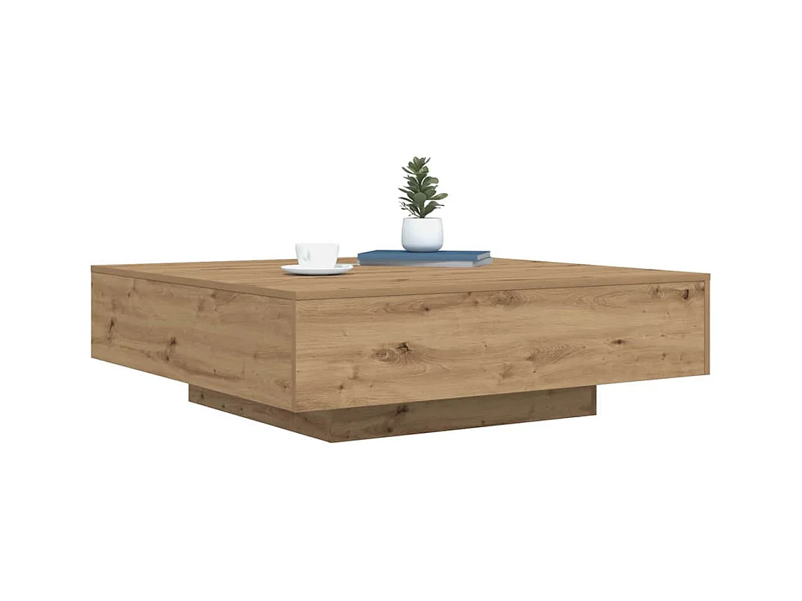 Salontafel artisanaal eikenkleurig 100 x 100 x 31 cm