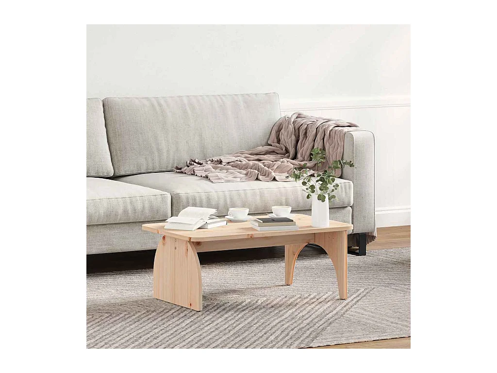 Table basse Naturel 80 x 50 x 31 cm Bois massif en pin