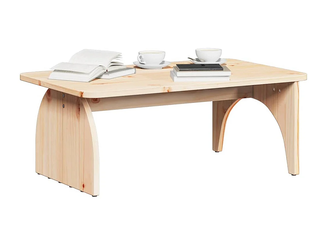 Mesa de Café Natural 80 x 50 x 31 cm Madera maciza de pino