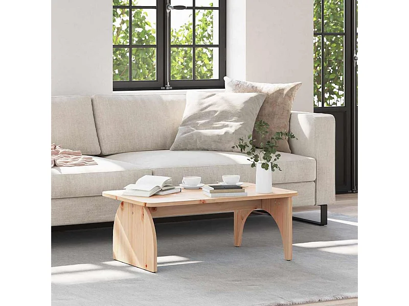 Mesa de Café Natural 80 x 50 x 31 cm Madera maciza de pino