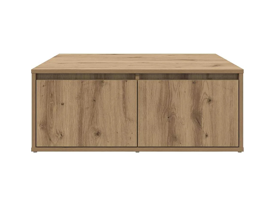 Table basse chêne artisanal 80 x 80 x 31 cm Bois d'ingénierie