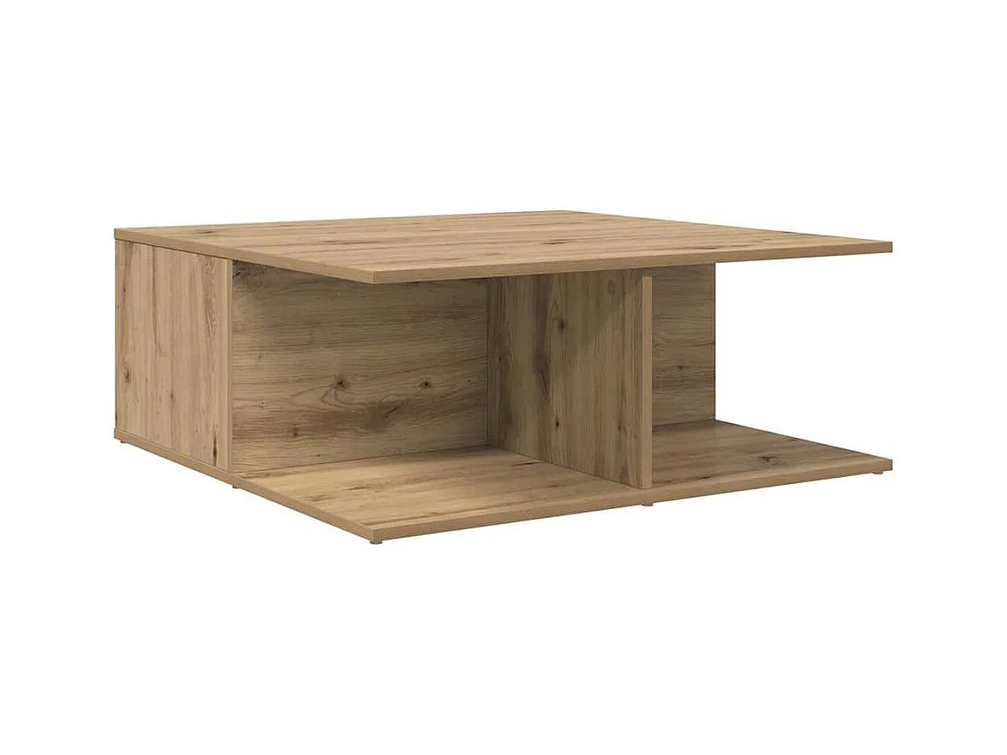 Table basse chêne artisanal 80 x 80 x 31 cm Bois d'ingénierie